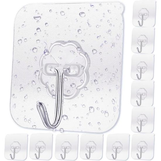 Lot De 40 Crochets Adhésifs Transparents Issimober - Extra Forts, Sans Perçage Pour Mur