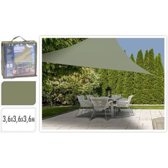 Toile d'ombrage - Marque - Vert - Triangulaire - Anti UV - Plus de 250 g/m²
