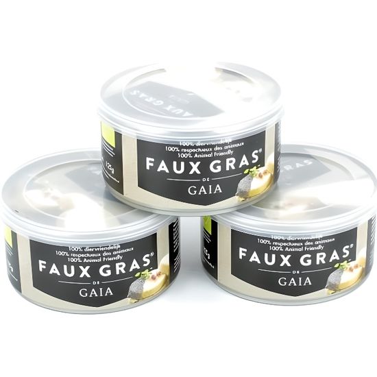 Lot de 3 Faux Gras de Gaia bio 3 x 125 g Alternative au foie gras 100 végétale et