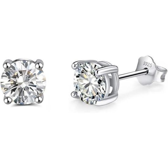 Boucles D'oreilles Argent Flocon De Neige Zircon Cubique 9 Mm - Neuves