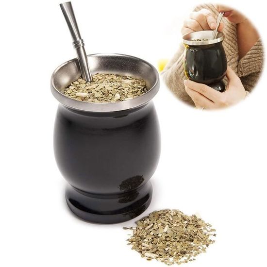 Kit Maté MADFLOW - Calebasse Inox Double Paroi + 2 Bombillas | Tradition Argentin | Lave-Vaisselle Safe