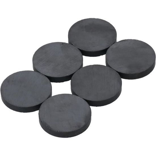 AB Tools Lot de 6 aimants ronds en ferrite en céramique 25 mm x 4 mm