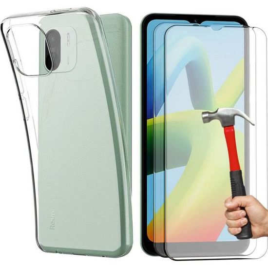Coque De Protection Pour Redmi 10A / 9C - Noir Carbone Mat - Avec Verre Trempé Inclus