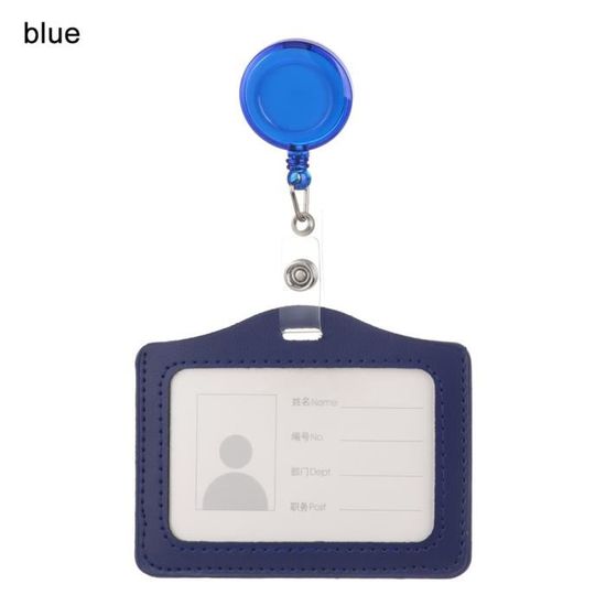 Porte-badge à Rétracteur Et étui Simili Cuir - 7x10 Cm, Idéal Pour Travail, événements, Badge D'accès