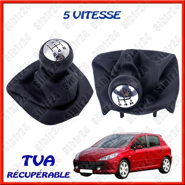 POMMEAU LEVIER DE VITESSE 5 VITESSES SOUFFLET CADRE COMPATIBLE PEUGEOT 307 307SW 307 SW 307CC / CITROEN C3 C4 C5 XSARA / / CHROME