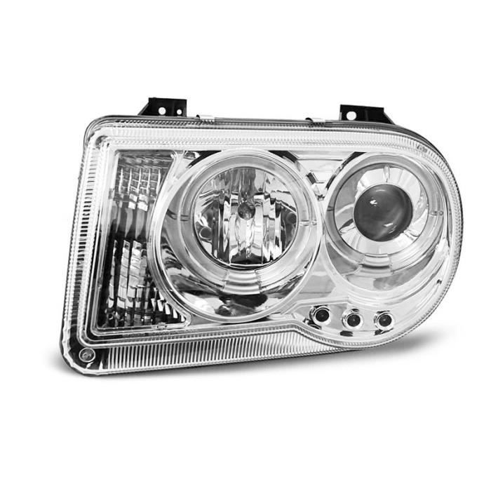 Paire de feux phares Chrysler 300C 05-10 angel eyes chrome