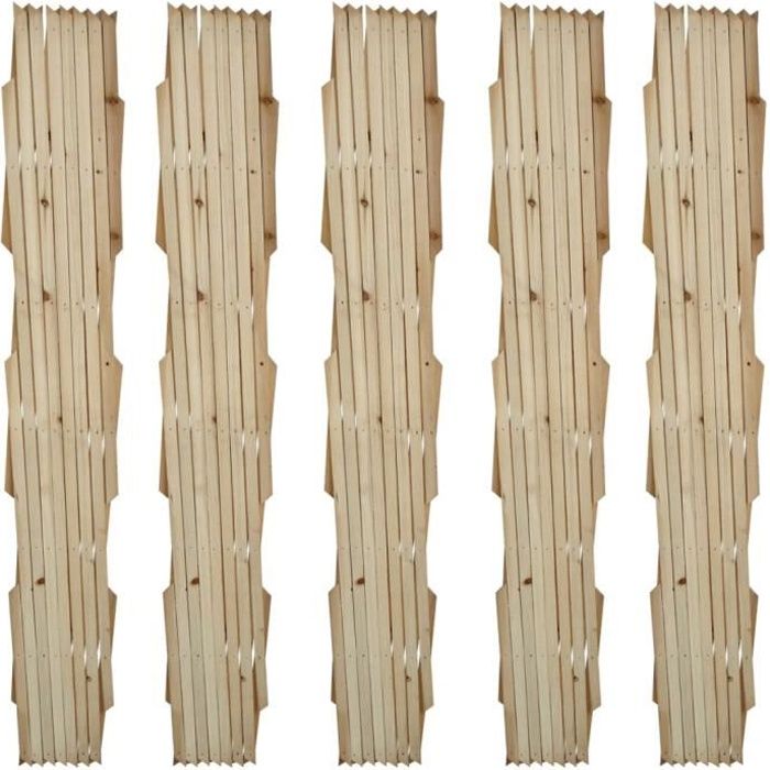 Magnifique-Lot de 5 treillis en bois extensibles 180 x 90 cm - Clôture en treillis jardin- Bois solide 180x90 cm classique💎8536