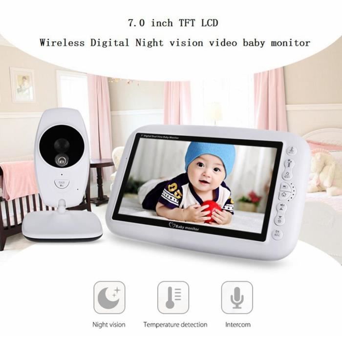 BABY PHONE - ECOUTE BEBE,Moniteur bébé sans fil Support double caméras 7 pouces couleur caméra de - Type With Single Camera