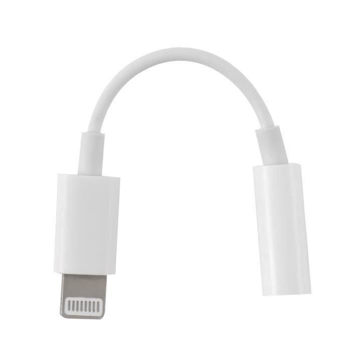 Ywei Adaptateur Lightning vers prise casque compatible iPhone Jack 3,5 mm Câble adaptateur prise en charge iOS