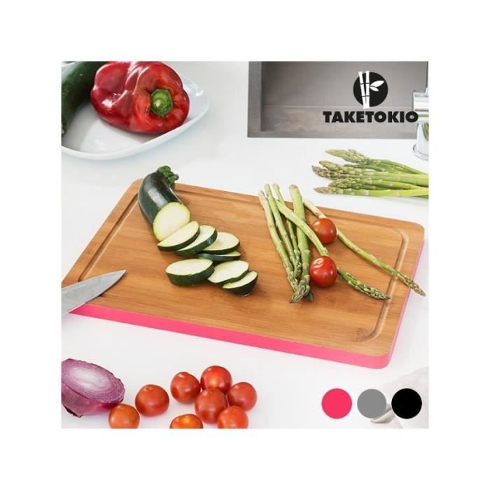 Planche de Cuisine Rectangulaire en Bambou TakeTokio Gris - -