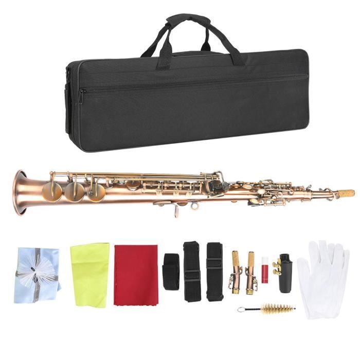 Saxophone Soprano en cuivre, Saxophone droit en cuivre rouge Vintage, Soprano pour un usage professionnel à domicile