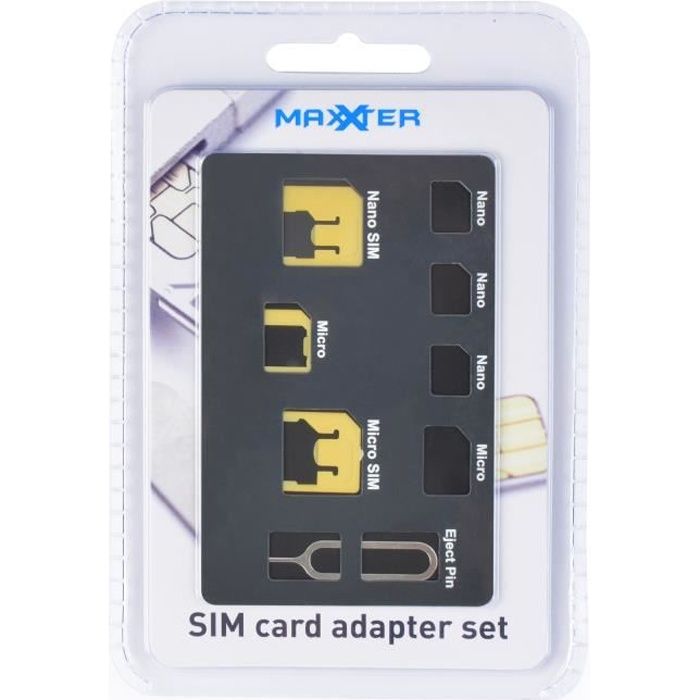 Adaptateur Carte SIM Set Kit Nano Micro SIM Téphone Portable Smartphone Mobile comme cartes SIM normales !