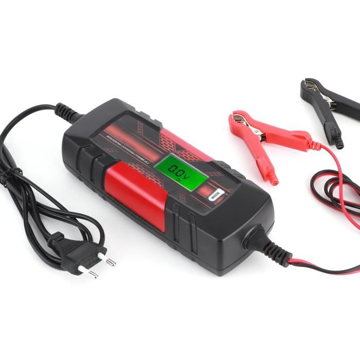 Chargeur de batterie automatique, chargeur de batterie intelligent entretien électronique moto automatique 6-12 V IP65 prise UE