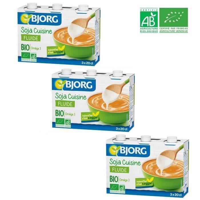 BJORG Soja Cuisine Fluide Bio 3x20cl X3