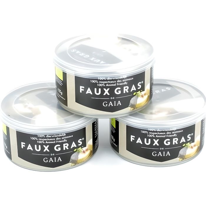 Lot de 3 Faux Gras de Gaia bio 3 x 125 g - Alternative au foie gras 100% végétale et respectueuse des animaux