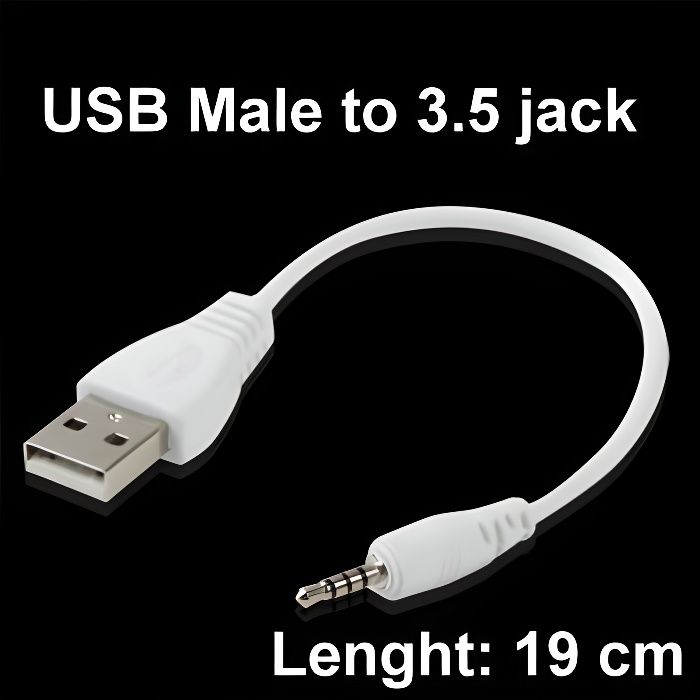 Câble Haute Qualité USB 2.0 Male vers jack 3.5m…
