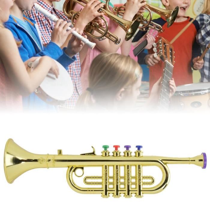 keenso Trompette enfant Trompette d'enfant enduit d'or ABS enfants préscolaire musique jouet cadeau Instrument à vent