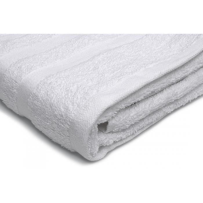 Serviette de toilette uni 50x100cm 100% coton - 500g/m² - Blanc