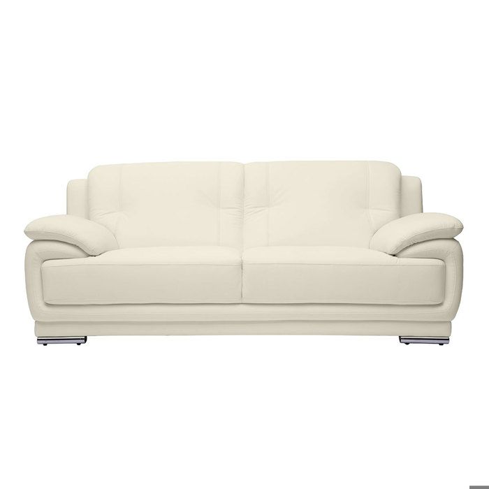 Miliboo - Canapé cuir design 3 places blanc TAMARA - cuir de buffle