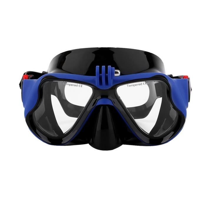 Masque de Plongée Sous-Marine avec Masque de Plongée avec Tuba pour Gopro, Bleu