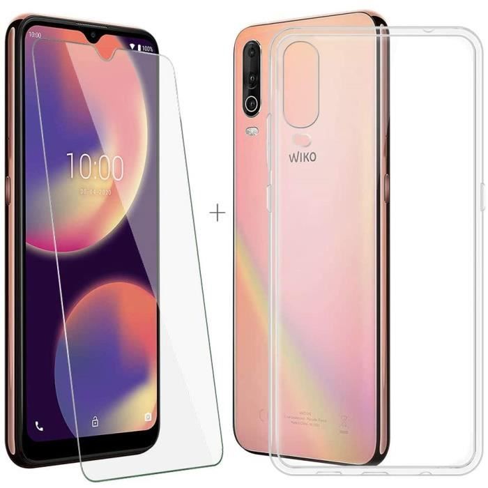 Coque Pour Wiko View 4 Lite Housse Etui téléphone Transparent + verre trempé Mode Mince Silicone TPU