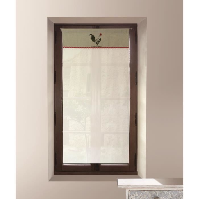 SOLEIL D OCRE Brise bise Coq 60x120 cm - 100% coton - Ecru