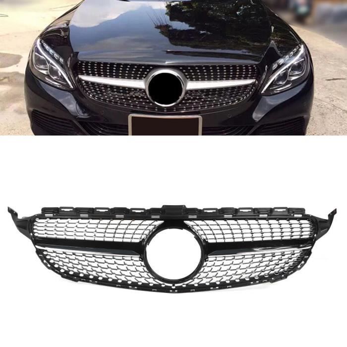 YOSOO Grille de capot Le style de diamant de calandre de pare-chocs avant noir de voiture convient pour Mercedes W205 15-18
