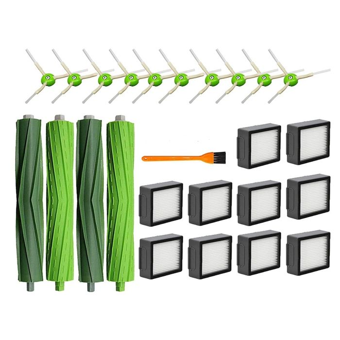 Kit Pièces Rechange IRobot Roomba E & I Series - 4 Filtres, 4 Brosses Latérales + Brosses Silicone