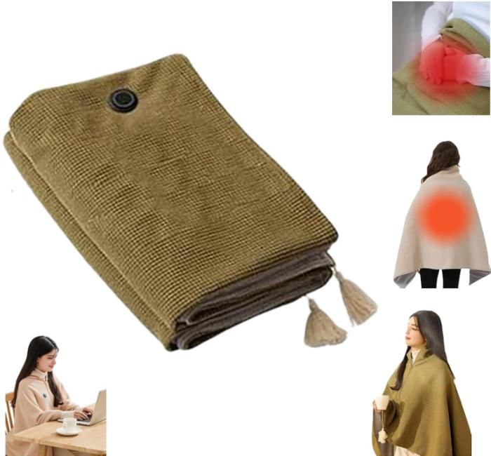 Couverture Chauffante Châle chauffant for femme couverture chauffante portable 3 niveaux de chauffage améliore la circulation