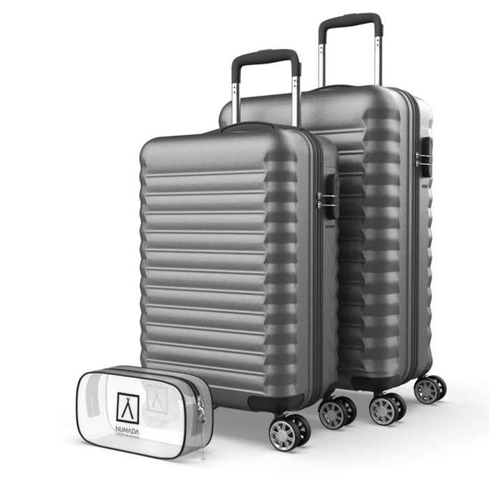 Numada Jeu de valises gris pcs Valise cabine 53x33,5x22