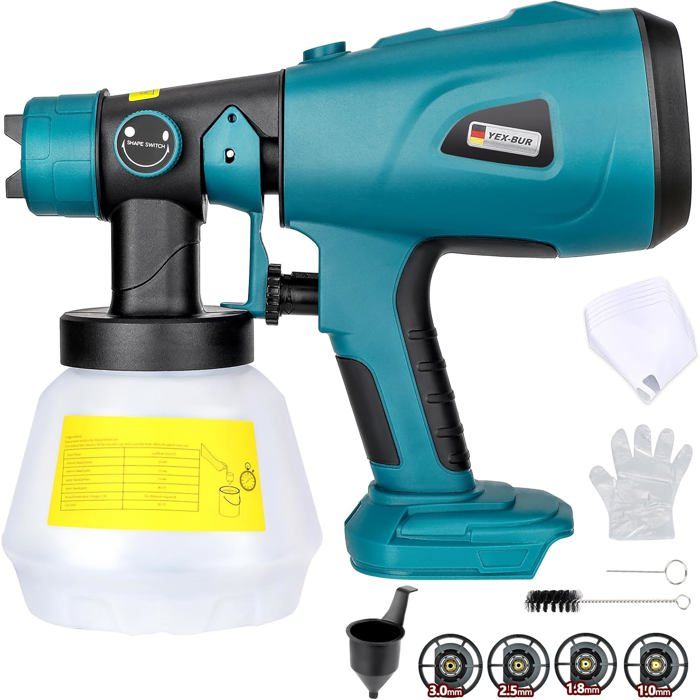 Pistolet à Graisse Électrique Sans Fil - Compatible Batterie Makita 18V, 10000 PSI, Tuyau 90 Cm, LED