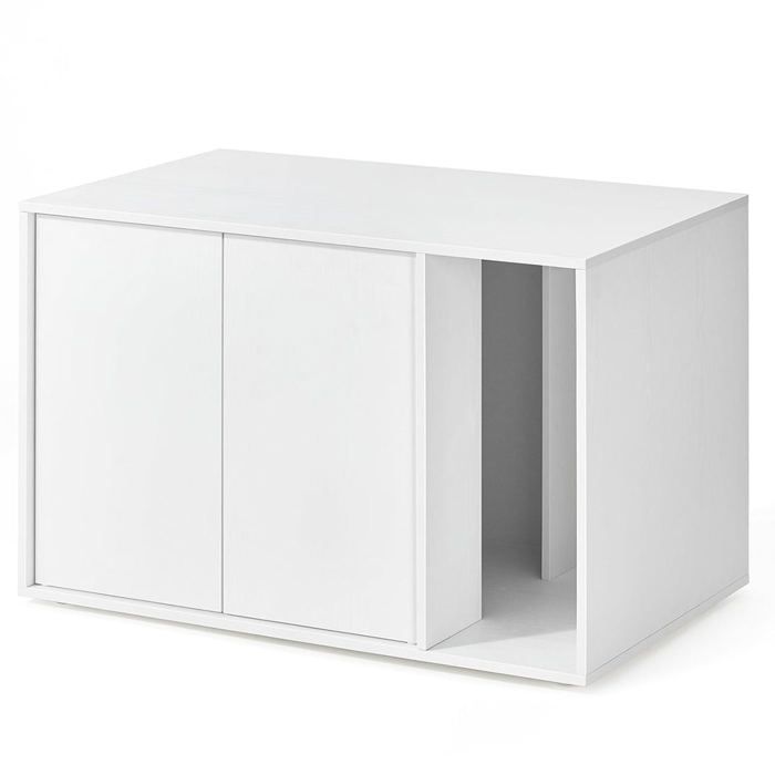 Meilleurs prix pour Meuble à litière - HELLOSHOP26 - Modèle Minimaliste - 80x50x50 cm - Pour grands chats - Blanc neige