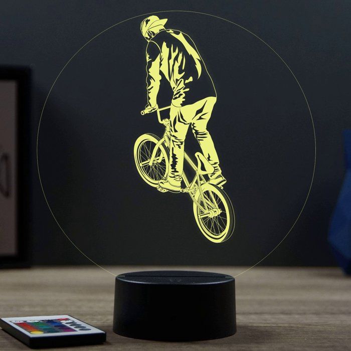 Lampe 3D Sport BMX rider – LED – Idée Cadeau – Fabriquée en France