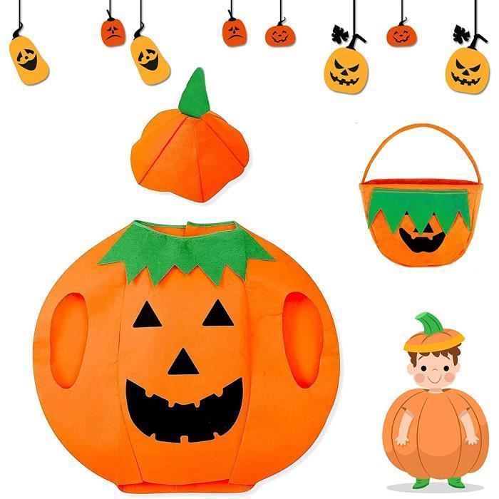 Costume de Citrouille pour Enfant Costumes de Citrouille Halloween Vêtements pour Halloween Citrouille Cosplay Cost OBJET DECORATIF
