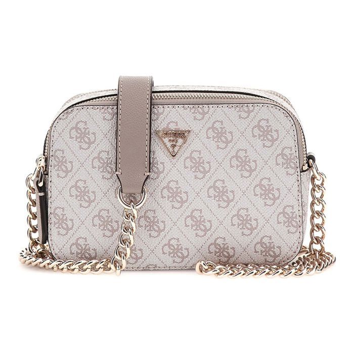 Sac Bandoulière GUESS Caddie Camera Bag Taupe - Polyuréthane, Logo, Ajustable, Neuf Avec étiquettes