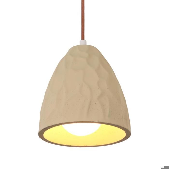 WOTTES 1 x Lustre Suspension Luminaire Vintage Créativité Ø16CM Ciment Abat-jour Décoration Lustre E27 Pour Cuisine Bar
