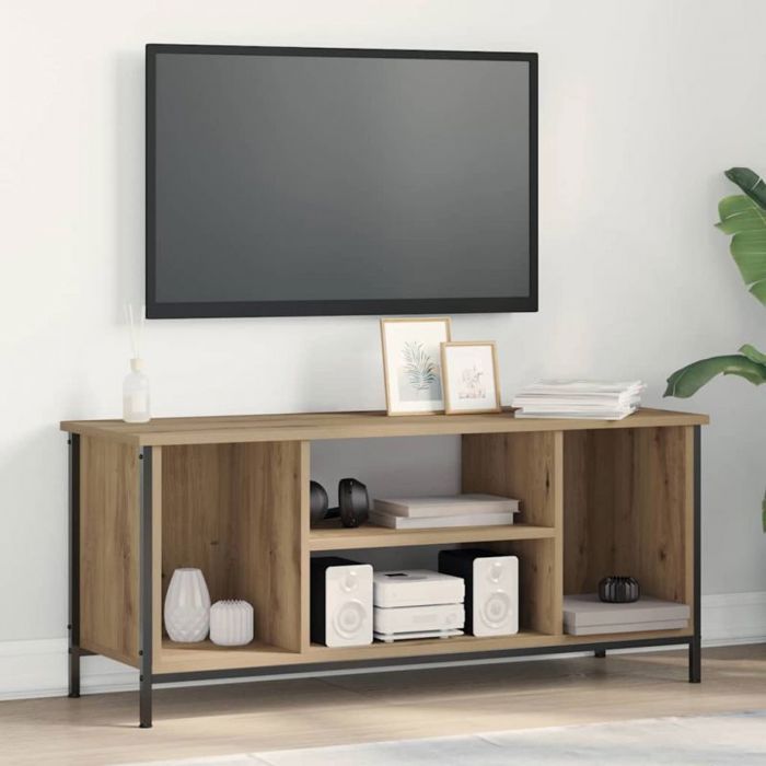 Meuble TV vidaXL chêne artisanal 102 x 35 x 45 cm - bois dingénierie finition mate