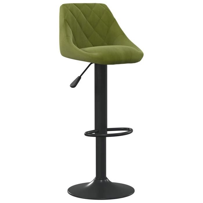 NEUF 2026 CHIC Tabouret de bar SWEETY 1 PC CHAISE HAUTE Vert clair Velours 46x44x(82-103) cm CCC1935