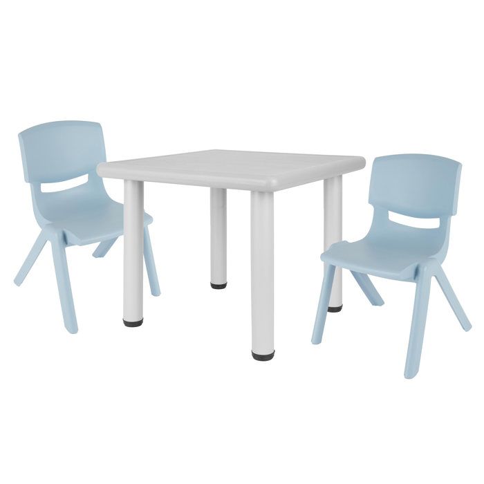 Bieco table enfant avec 2 chaises Pour intérieur et extérieur Ensemble table et chaises empilables et anti-basculement Table Bieco table enfant avec 2 chaises Pour intérieur et extérieur Ensemble table et chaises empilables et anti-basculement Table