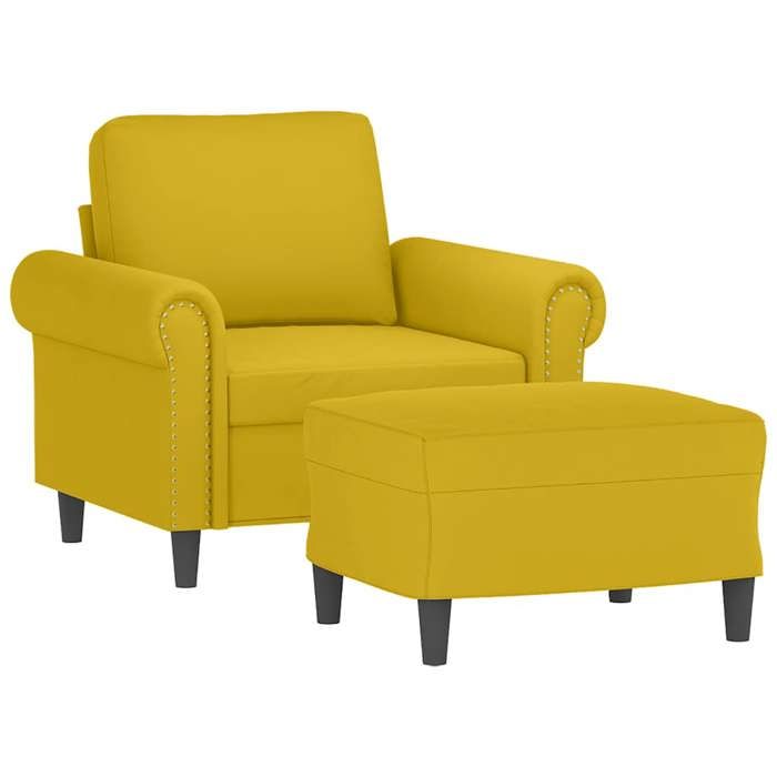 Best2026@velours Fauteuil Relax SHIELDPRO® - Siège maximal: 110 kg - Fauteuil avec repose-pied jaune 60 cm - pour salon9714