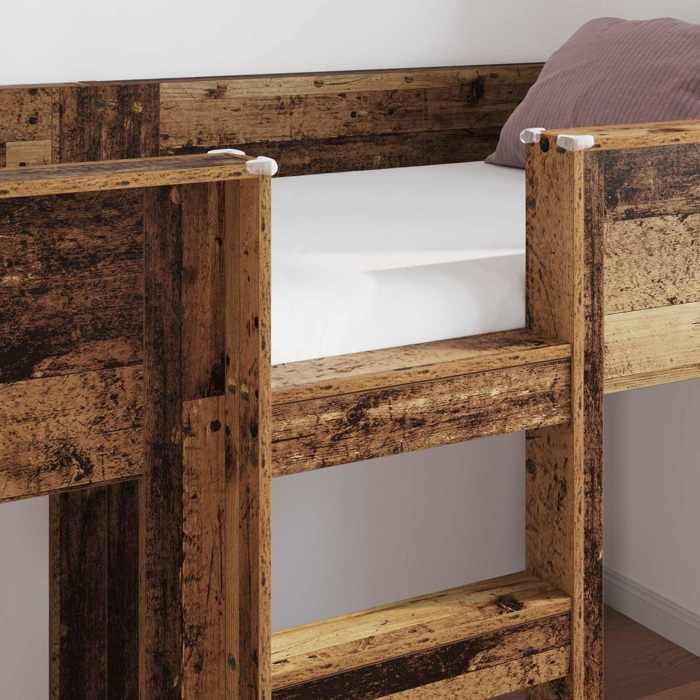 Lit 1 place - 100 x 200 cm - vidaXL - Lit superposé pour enfants - moderne - Bois dingénierie - pour enfants - avec matelas 562115