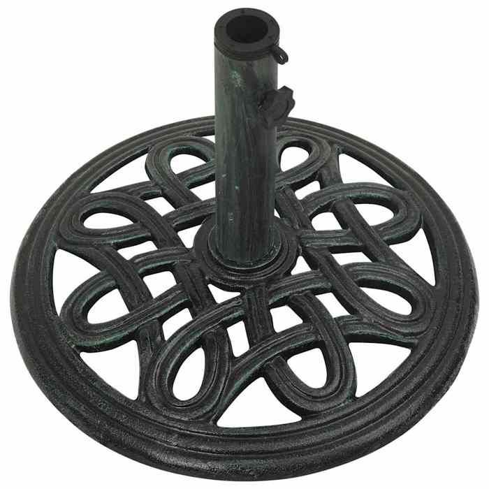 Socle de parasol Vert 40x40x32 cm Fonte_2 ans garantie_75720