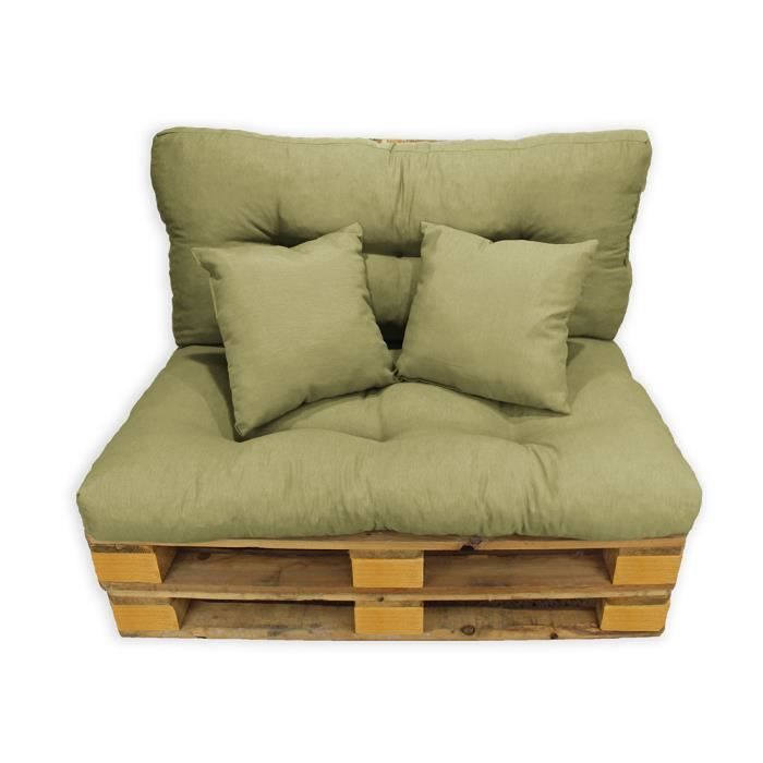 Set 4 Pièces Coussins de Pallete d'extérieur 120x80 cm Sable - Acomoda Textil