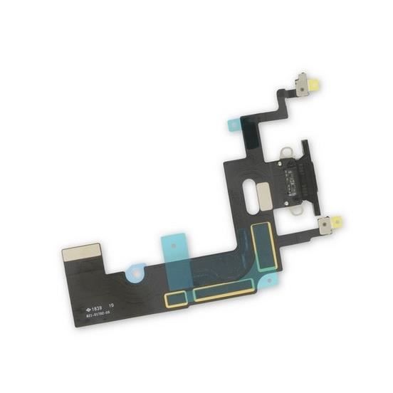Nappe dock connecteur de charge Noir et micro interne pour iPhone XR
