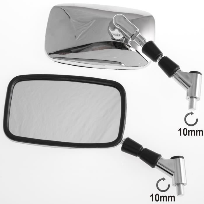 Pair Miroir Retroviseurs Custom Bras en métal Rearview Moto Scooter Chrome  - Cdiscount Auto