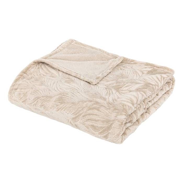 ATMOSPHERA CREATEUR D'INTERIEUR - Plaid Kiesa In Microfibra Beige - Coperta Da Divano O Letto 130x180cm - 4