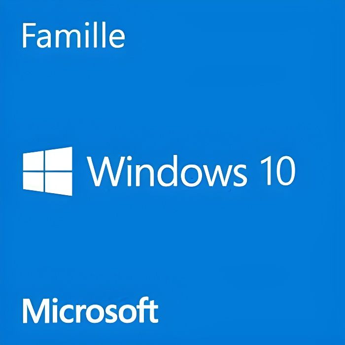 Système dexploitation – Microsoft – Windows 10 Famille – 64 bits – Version complète – DVD authentique