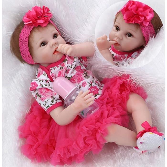 Antboat Reborn Poup/ée B/éb/é Fille 22 Pouces 55 cm Silicone Souple Vinyle Vrai Vie R/éaliste Fait Main Jeune Fille Endormie Jouets Gar/çon et Fille Cadeaux danniversaire Reborn Dolls Reborn Fille