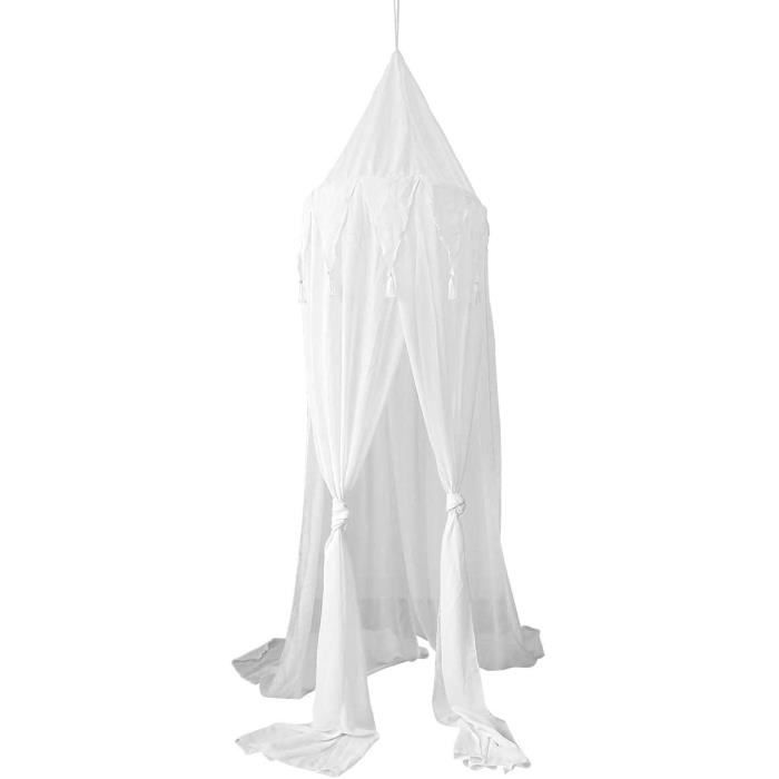 Ciel De Lit Bébé 160x240cm - Coton Rose Avec Nœud - Pour Lit 60x120/70x140cm