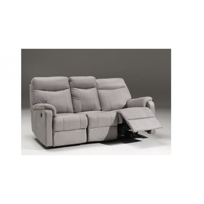 Come Gris Canape Cuir Relax Electrique 3 Plac Achat Vente Canape Sofa Divan Cdiscount